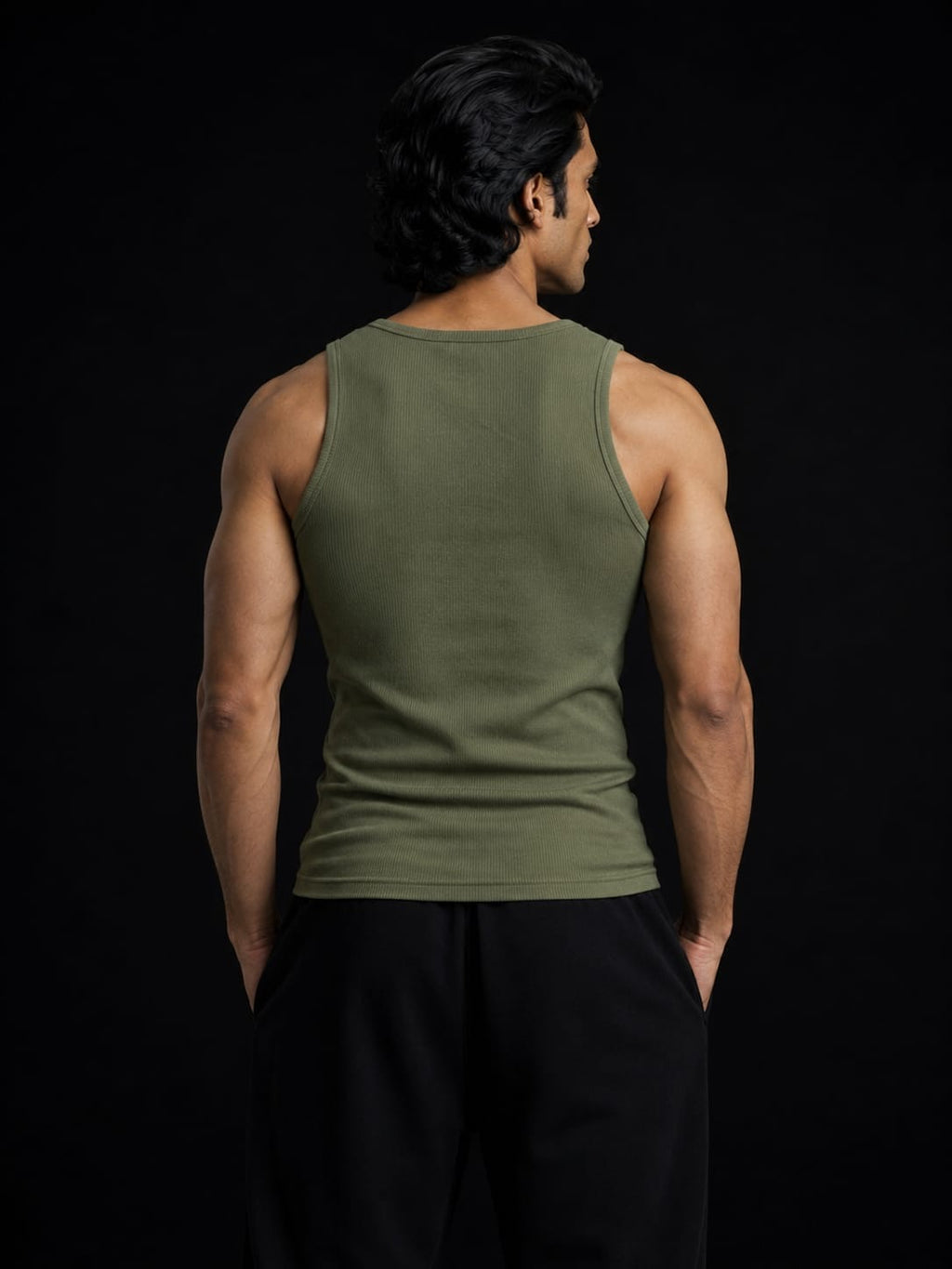 Ribbed Vest - Military Green